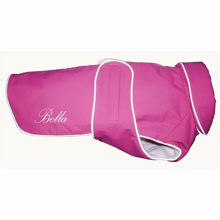 A PETS WORLD Weatherproof Fleece Lined Dog coat Dark Pink 08192922-8